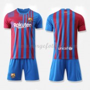 Barcelona Barn 2021-22 Draktsett fotball Hjemmedrakter Kortermet